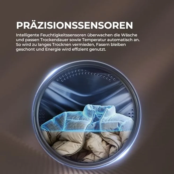 Haier HD90-C637, Wärmepumpentrockner 9kg mit AI Power Inverter Motor, Automatik- & Hygiene-Programm, 3 Trocknungsstufen, XL Schontrommel – Bild 4