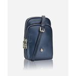 Jekyll & Hide Ladies Small Sling Bag, elegante Umhängetasche aus nachhaltig gegerbtem Leder, Blau