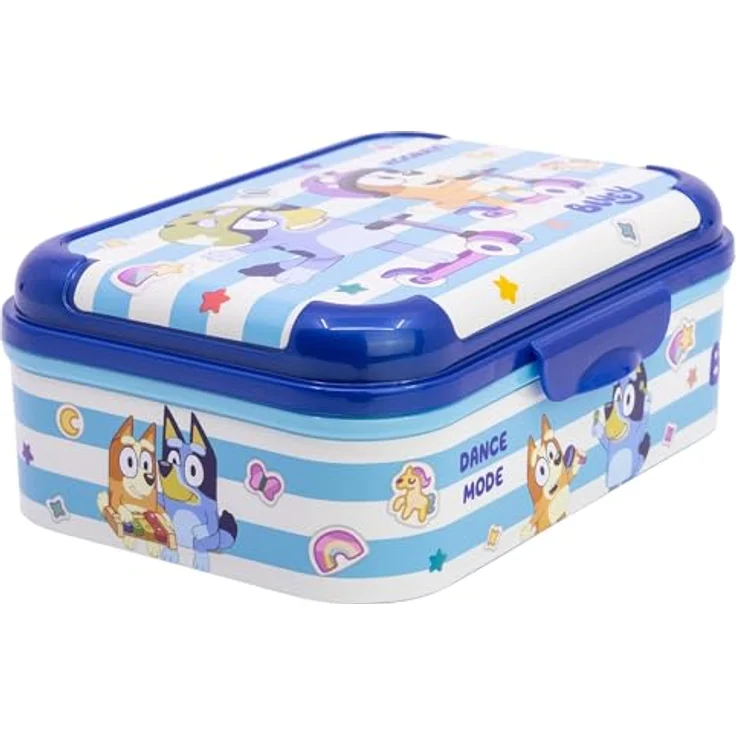 Storline Bluey Brotdose, bruchsichere Lunchbox für Kinder mit Deckel, bunt, 17 × 13,5 × 6,2 cm – Bild 2