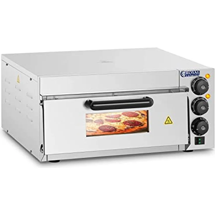 Royal Catering RCPO-2000-1PE Pizzaofen elektrisch 2000W 1 Kammer Pizzabackofen Pizza Ofen Schamotte Schamotteboden – Bild 1