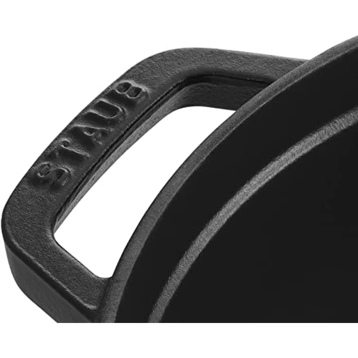 Staub 1102825 Cocotte-Bräter, rund mit Deckel 28 cm, 6,70 L, mit mattschwarzer lierung im Inneren des Topfes, schwarz – Bild 4