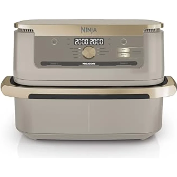 Ninja Foodi FlexDrawer AF500EUSD Heißluftfritteuse 10,4 L, 2470 W, Dual Zone & MegaZone, Stone Gold/Schwarz – Bild 1