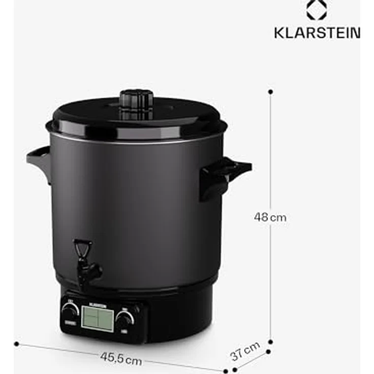 Klarstein Biggie Digital Einkochtopf, 27L Edelstahl, 2000W mit Heizfunktion und Zapfhahn – Bild 9