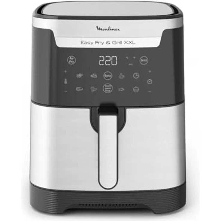 Moulinex Fritteuse Moulinex Heißluft Fritteuse ohne Öl EZ801D 1830 W 6,5 L Friteuse Fritt, 1830 W, Edelstahl – Bild 3