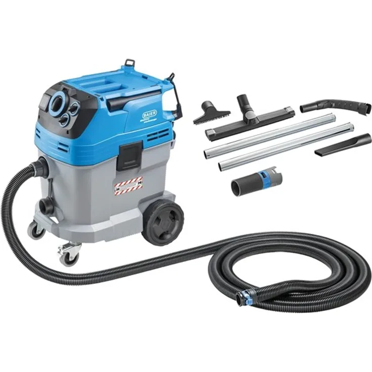 Baier Staubsauger BSS608H 1200W, Industriestaubsauger der Klasse H mit TACT Filterreinigungssystem und 30l Behälter