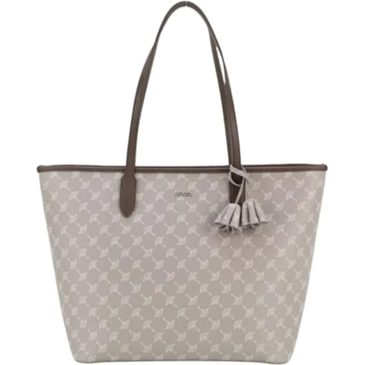 JOOP! Cortina Lara Shopper Tasche 31 cm, grau, mit Allover-Logoprint und herausnehmbarer Innentasche