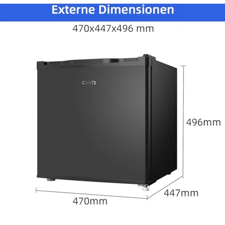 CHIQ Mini Bar Kühlschrank CSD46D4D, 46 L, EEK D, 7-stufige Temperaturregelung, sehr leise 37 dB, umkehrbarer Türanschlag, schwarz – Bild 3
