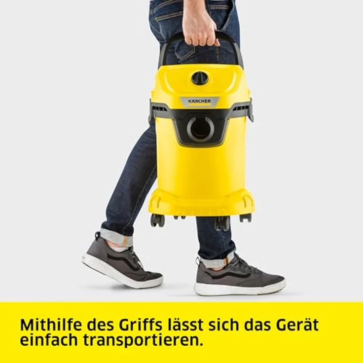 Karcher WD 3 V-17/4/20, Nass-/Trockensauger mit 1.000 W, 17 l Kunststoffbehälter, Patrone- und Vliesfilter, 2 m Saugschlauch, Blasfunktion, Boden- und Fugendüse – Bild 3