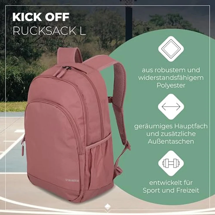 travelite Kick Off Rucksack 45 cm, rose – Bild 3