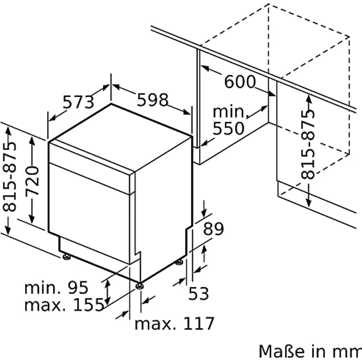Neff N 50 S125ECS15E, Unterbau-Geschirrspüler mit 14 Maßgedecken, 6 Programmen, gebürsteter Stahl, A Energieeffizienzklasse, 42 dB Geräuschpegel – Bild 6