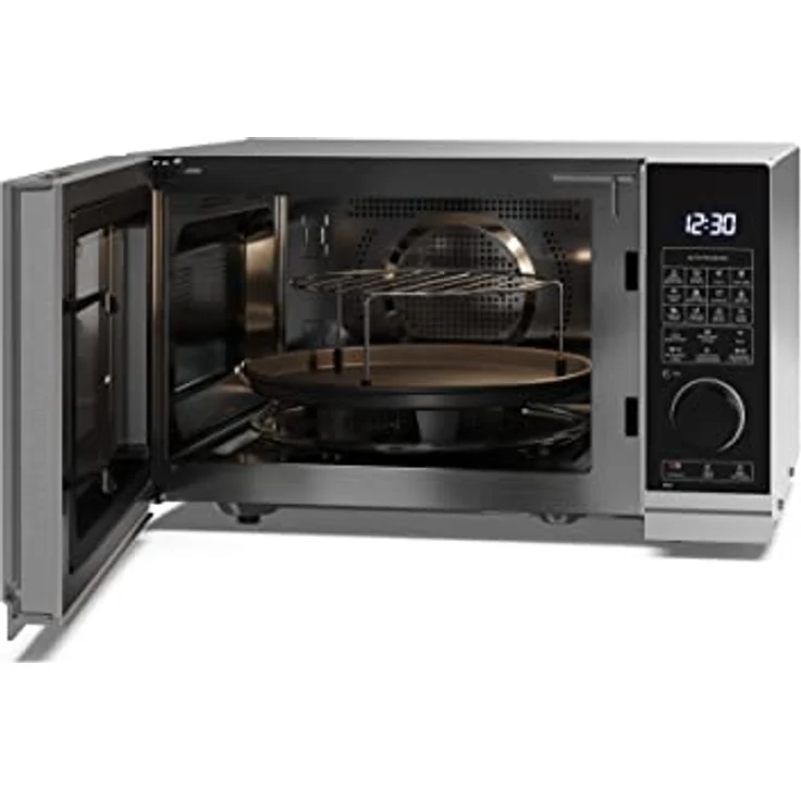 SHARP PC284AES Mikrowelle mit Grill und Konvektion (Heißluft) (Mikrowelle: 900W, Grill: 1250W, Heißluft: 2200W, 10 Leistungsstufen, Auftaufunktion, Abmessungen: 539x300x485cm), silber – Bild 5