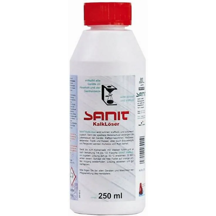Sanit Chemie SANIT Kalklöser 250 ml, mit Metallschutz für Kaffeemaschinen und Heißwasserbereiter