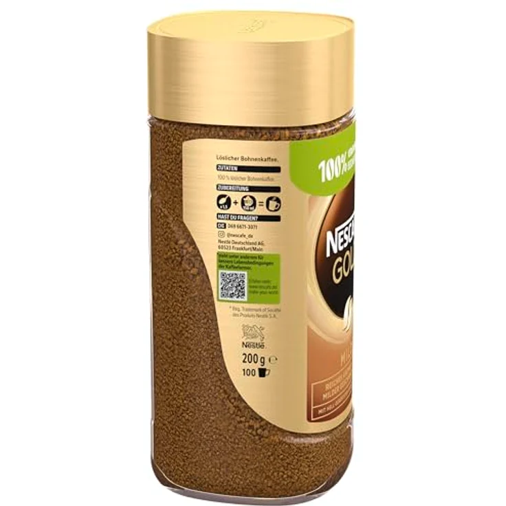 Nescafé Gold Mild, löslicher Bohnenkaffee aus erlesenen Arabica-Kaffeebohnen, Instant-Pulver, koffeinhaltig & aromatisch, 6er Pack (6 x 200 g) – Bild 6