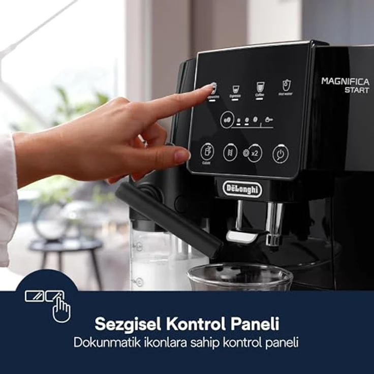 De'Longhi Kaffeevollautomat Magnifica Start Milk - ECAM 223.61.GB, kompakt, mit LatteCrema-Hot-Milchsystem und 13-stufigem Kegelmahlwerk, schwarz – Bild 4