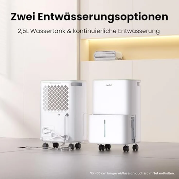 Comfee Luftentfeuchter 12L/Tag für Räume bis 20m², leise 36 dB, Auto-Abtauung, kompakt – Bild 8