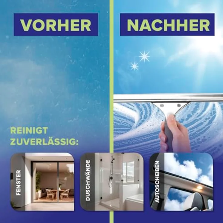LICHTERBLITZ Fensterreiniger Set komplett, inkl. 12-Liter Eimer, Fensterabzieher, Wischer, Mikrofasertuch & Reinigungsmittel, für Haus & Auto – Bild 5