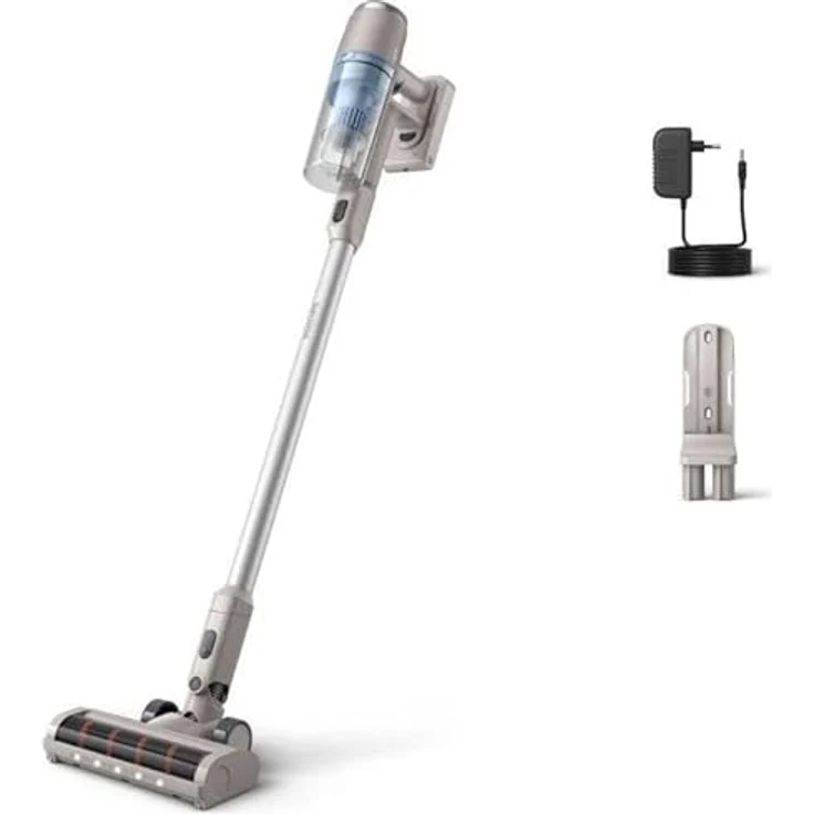 PHILIPS Kabelloser Stielstaubsauger XC2011/01, 21,6-Volt-Akku, bis zu 40 Minuten Betriebsdauer, LED-Düse, 3-Stufen-Filtersystem – Bild 8
