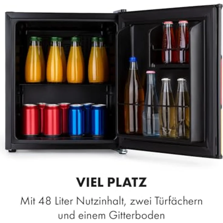 Klarstein Solve Mini-Kühlschrank, 48 Liter, thermoelektrisches Kühlsystem, 0 bis 10 °C Kühlung, Rubik-Würfel-Design, schwarz/bunt – Bild 3