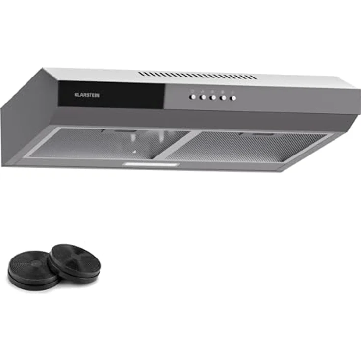 Klarstein Dunstabzugshaube 60cm, Abluft-Dunstabzugshaube mit Spülmaschinenfestem Filter aus Aluminium, Leise Abzugshaube Abluft, 200m³/h Luftstrom, Effiziente Wandhauben mit LEDs & Touch Controls – Bild 1