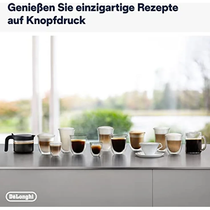De'Longhi Dinamica Plus ECAM 372.95.TB Kaffeevollautomat mit LatteCrema Milchsystem, Cappuccino und Espresso auf Knopfdruck, Touchscreen Farbdisplay, Appsteuerung, Kaffeekannen-Funktion, Titan/Schwarz – Bild 5
