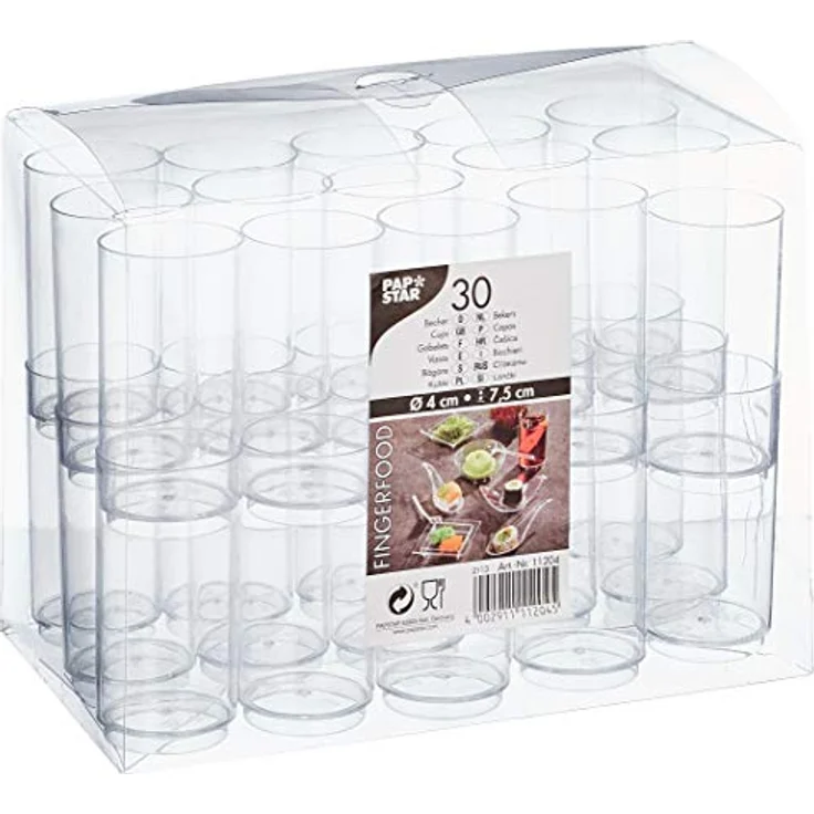 PAPSTAR 11204 30 Fingerfood Becher 0.06 L Ø 4 x 7.5 cm, glasklar – Bild 1