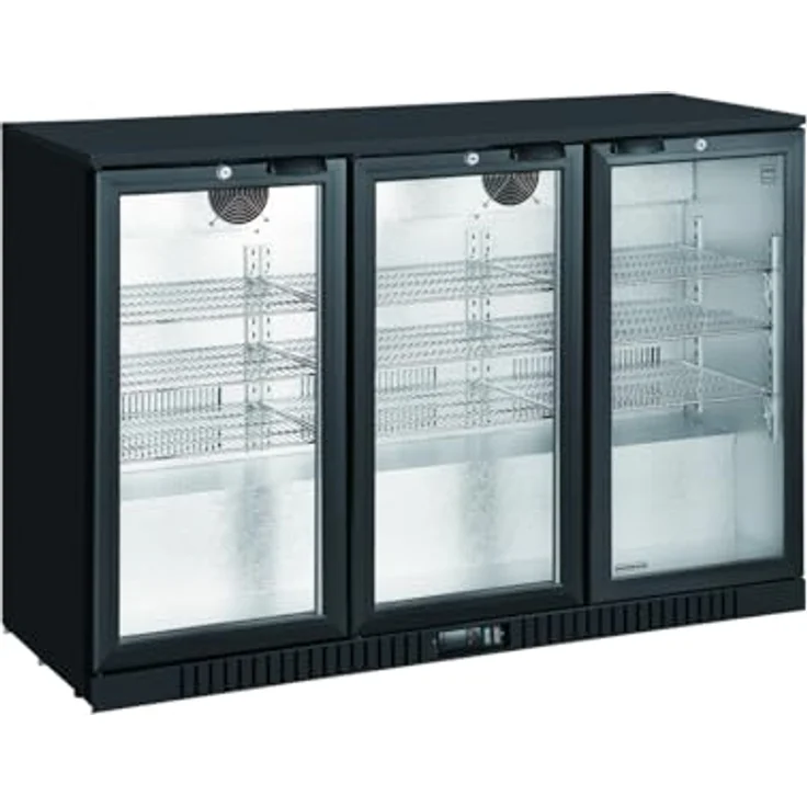 METRO Professional Flaschenkühler GBC3003, Aluminium/Glas, 308 L mit verstellbaren Einlegeböden, automatischer Abtauung und LED Beleuchtung, schwarz, 135 x 53 x 86.5 cm – Bild 2