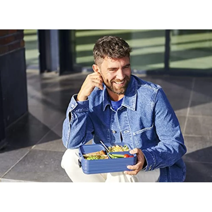 Mepal - Lunchbox Take A break large - Brotdose mit Fächern - Geeignet fur bis zu 8 butterbrote - Ideal für mealprep - 1500 ml - Nordic sage – Bild 5