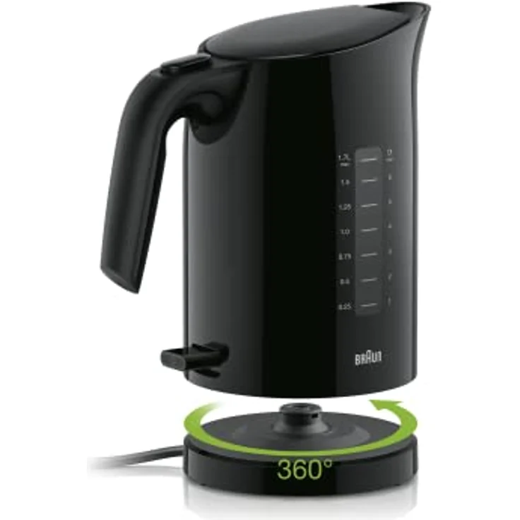 Braun WK 3110 BK Wasserkocher | Füllmenge 1,7 l | 3.000 Watt | Schnellkochsystem | Herausnehmbarer Anti-Kalk-Filter | Große Wasserstandsanzeige | BPA Frei | Schwarz – Bild 6