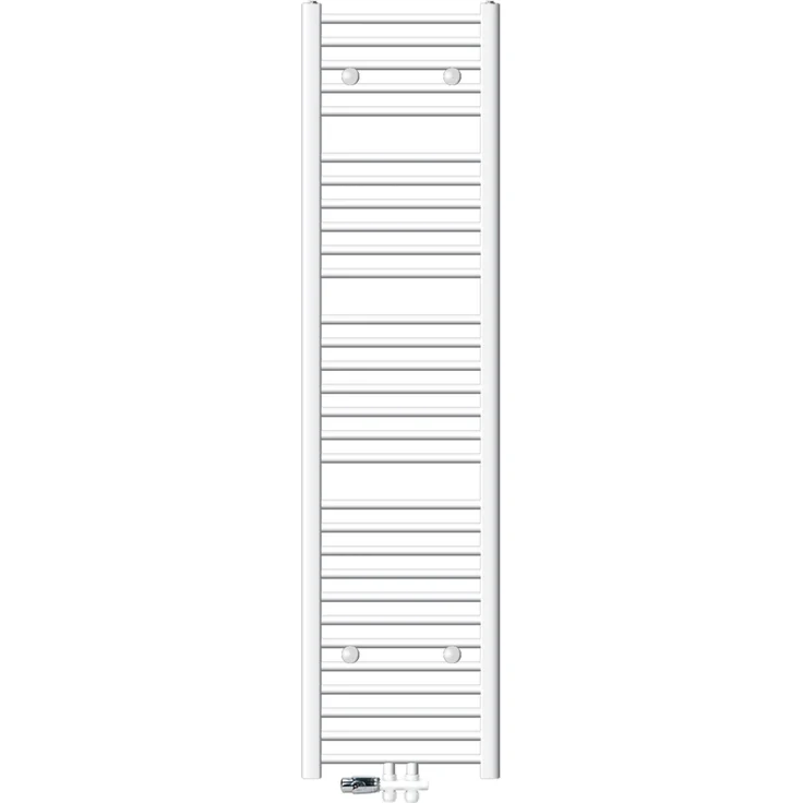 LuxeBath Badheizkörper 400x1800 mm, Weiß Gerade mit Thermostat und elektrischer Heizstab
