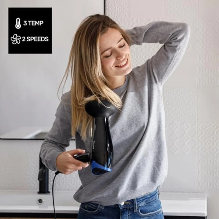 Taurus Föhn Studio 2500, klappbarer Haartrockner mit 2400W, 2 Geschwindigkeiten, 3 Temperaturstufen, Kaltluftfunktion und abnehmbarem Filter, ideal für Reisen & Fitnessstudio – Bild 3