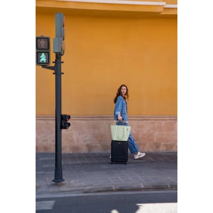 reisenthel travelshopper puffer iced matcha, geräumige Hand- und Reisetasche mit Reißverschluss und Trolley-Aufsteckfunktion, 22 L – Bild 3