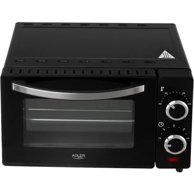 Adler Minibackofen AD 6032, Elektrobackofen mit Timer und Backblech, 9 l, schwarz – Bild 2