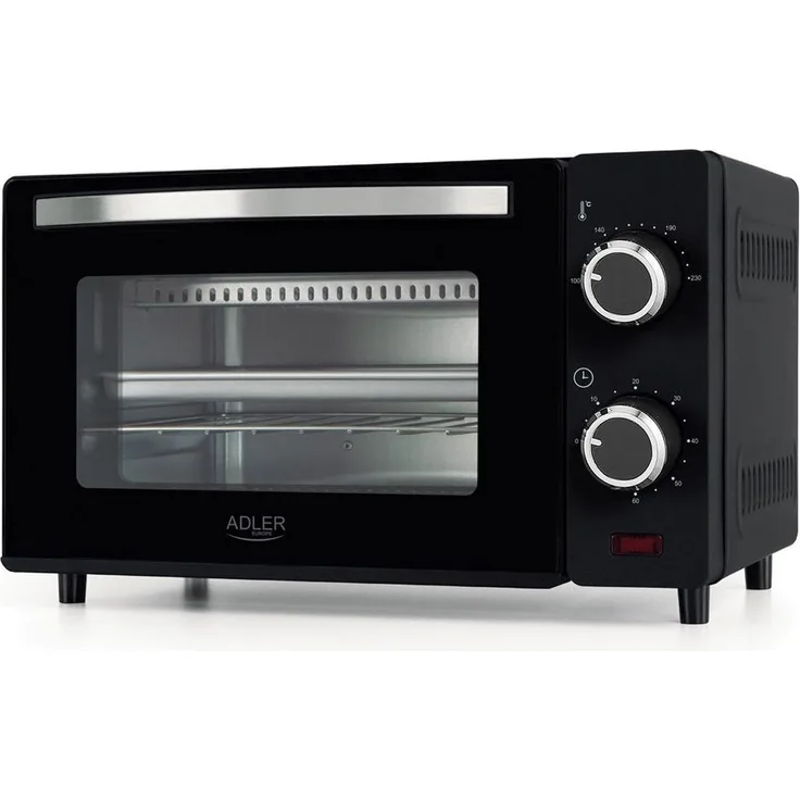 Adler Minibackofen AD 6032, Elektrobackofen mit Timer und Backblech, 9 l, schwarz