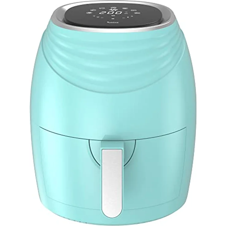 TurboTronic/Digitale Heißluftfritteuse / 3,5L / schwarz, grün. türkis / 1200W / Airfryer mit Timer bis 60 Minuten, 50-200°C, LED-Display, Retro-Design (Türkis) – Bild 1
