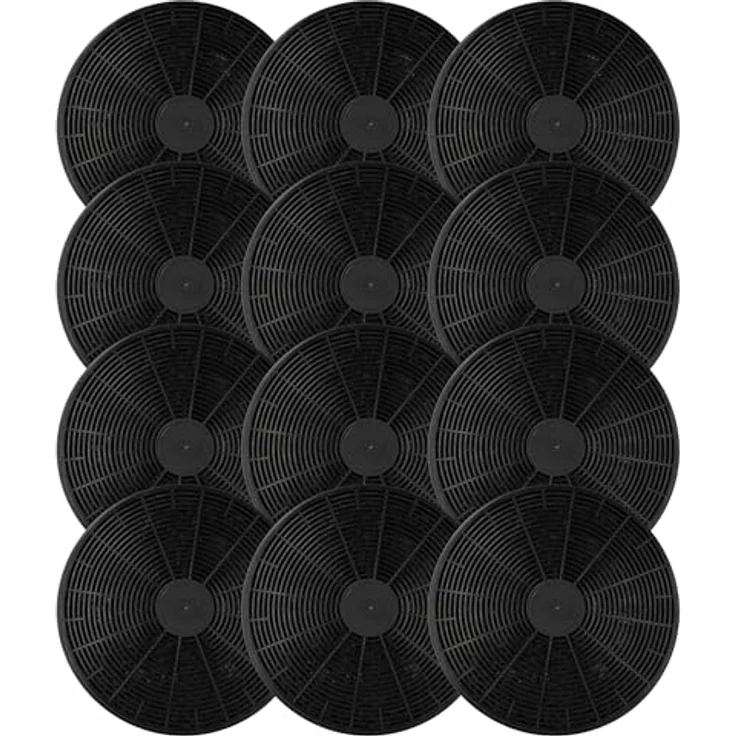 vhbw 12x Aktivkohlefilter Ersatz für Baumatic ST1 für Dunstabzugshaube - 17,5 cm, schwarz – Bild 1