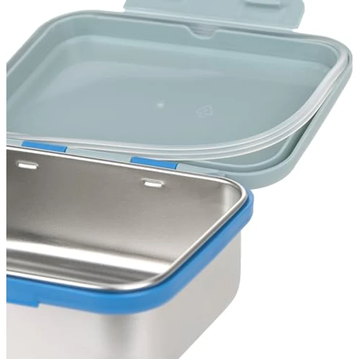 LÄSSIG Edelstahl Lunchbox, Sunny Explorer Grün, mit flexiblem Trenner und sicherem Silikonverschluss, 1 l, spülmaschinengeeignet – Bild 4