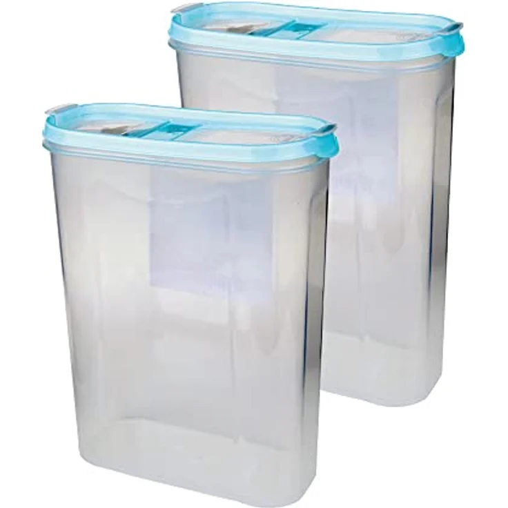 Bestlivings Vorratsdosen mit Deckel 2,8 Liter (2er Pack / Türkis), Luftdicht Schüttdose BPA frei - Frischhaltedosen Klappdeckel – Bild 2