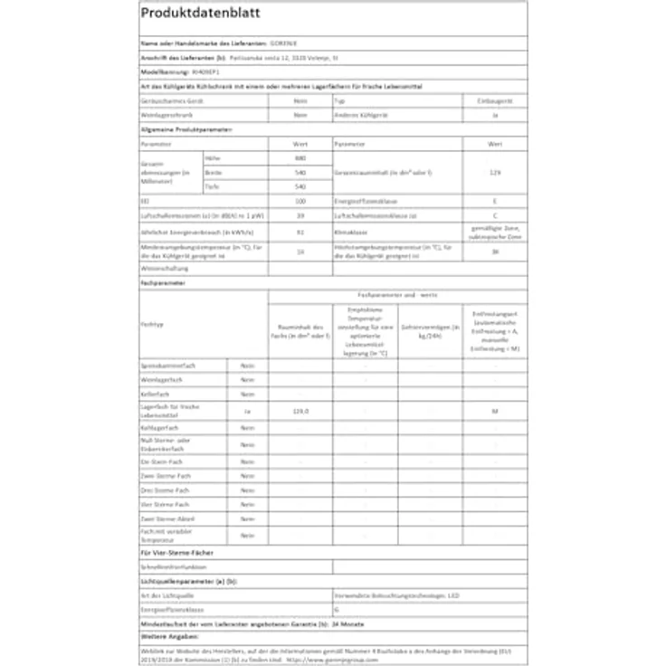 Gorenje Einbau-Kühlschrank RI409EP1, mechanische Steuerung, LED Innenbeleuchtung, 129 l, weiß – Bild 5