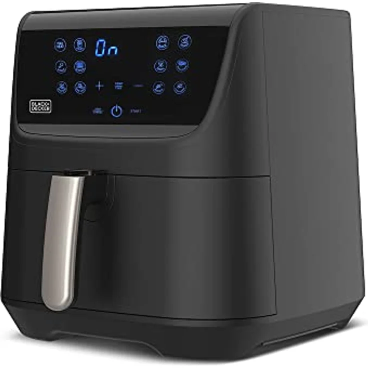 BLACK+DECKER BXAF5500E Luftfritteuse, ölfrei, 99% weniger Fett, 1800W, 5,5L Kapazität, Touchscreen, große Auswahl an Rezepten, 12 Programme, Timer bis zu 60 min, bis 200°C – Bild 1