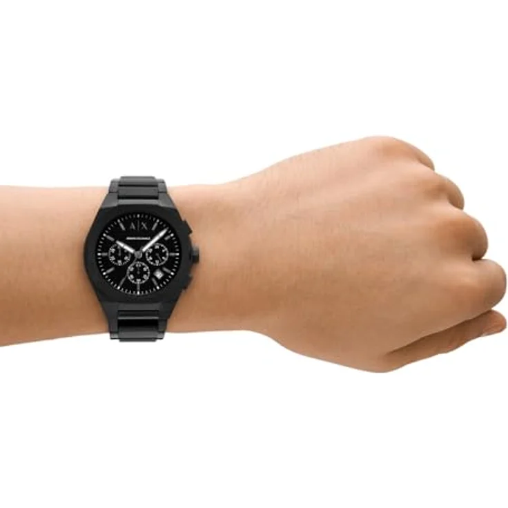 Armani Exchange Herren Analog Quarz Uhr mit Edelstahl Armband AX4183, 42 mm Gehäuse, Chronograph-Anzeige, schwarz – Bild 2