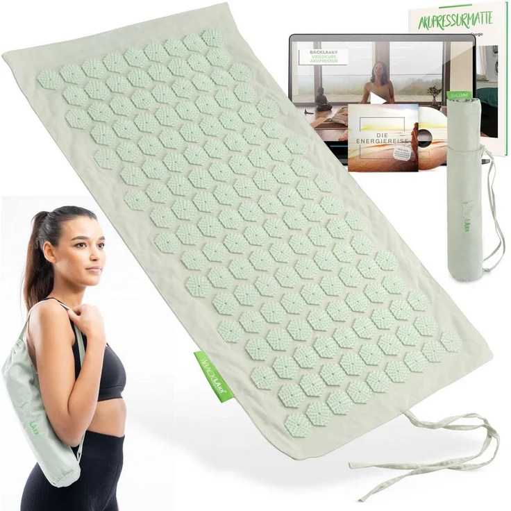 BACKLAxx® Akupressurmatte Set To-Go "Original" in Halbleinen, mit 6.960 Spitzen – Bild 1