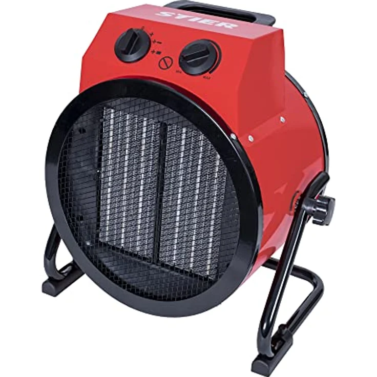 STIER Keramik-Heizlüfter 5,0 kW, stufeloses Thermostat, Elektroheizer, Heizgerät. Heizstrahler für Werkstatt, Camping, Lagerhallen, Garage, 400 V, 50-60 H, 5000 Watt Leistung - Preisvergleich – Bild 1