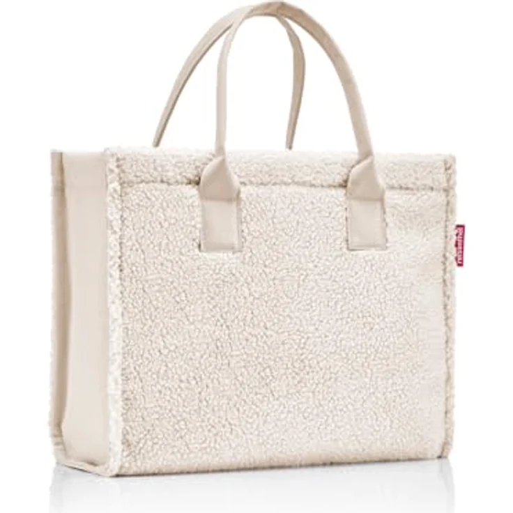 reisenthel Daily Shopper teddy sand, Einkaufstasche mit großem Hauptfach, Druckknopfverschluss und Reißverschlusstasche, Beige – Bild 2