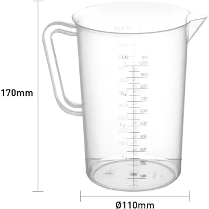 Hendi Messbecher mit Skala, 1.0 Liter, transp. Kunststoff – Bild 2
