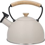 La Cafetière LCWHKETLAT Latte Flötenkessel mit Holzgriff, 2,5 l, Edelstahl, cremefarben