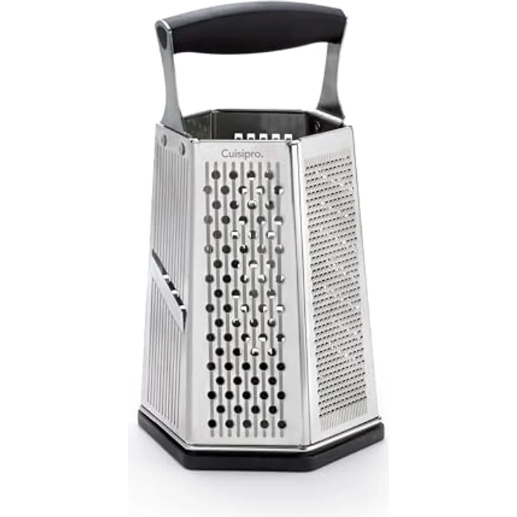 Cuisipro 7-in-1 Turmreibe Reiben, Edelstahl 301-Klinge, 304-Rahmen, PP Griff, TPR-ABS-Bodenteil, 14 x 12 x 25 cm – Bild 3