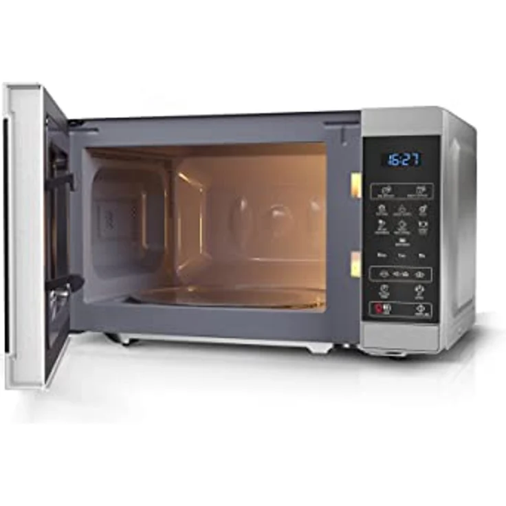 Sharp YC-MS02-E-S Mikrowelle, Standgerät, 1270 Watt, 20 Liter Garraum, silber – Bild 4