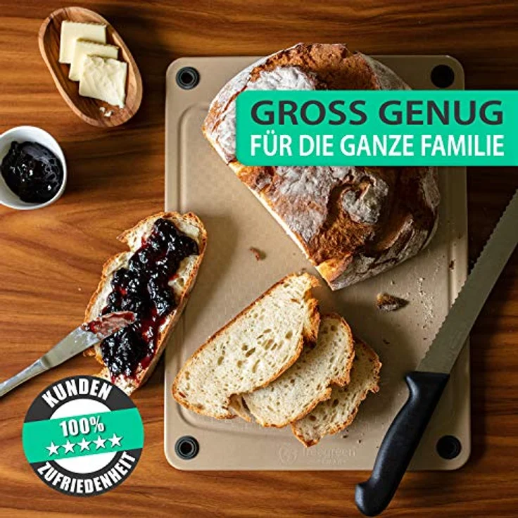 freegreen® Premium Schneidebrett aus Reishülsen I Inklusive Kochbuch 'Das Clean Eating Kochbuch' I [37x27] – Bild 3