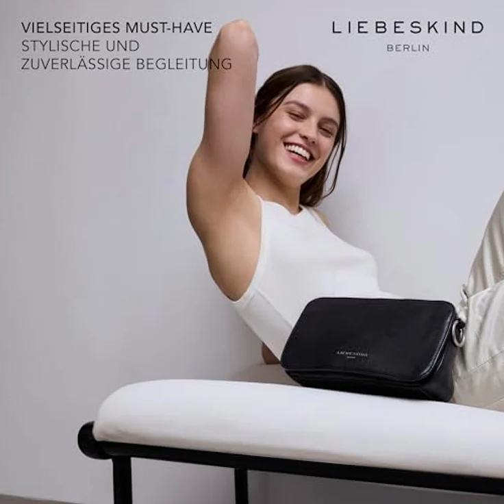 Liebeskind Berlin Umhängetasche Clarice Crossbody Bag, aus echtem Schafsleder, Sandcastle (beige), mit verstellbarem Schulterriemen – Bild 2
