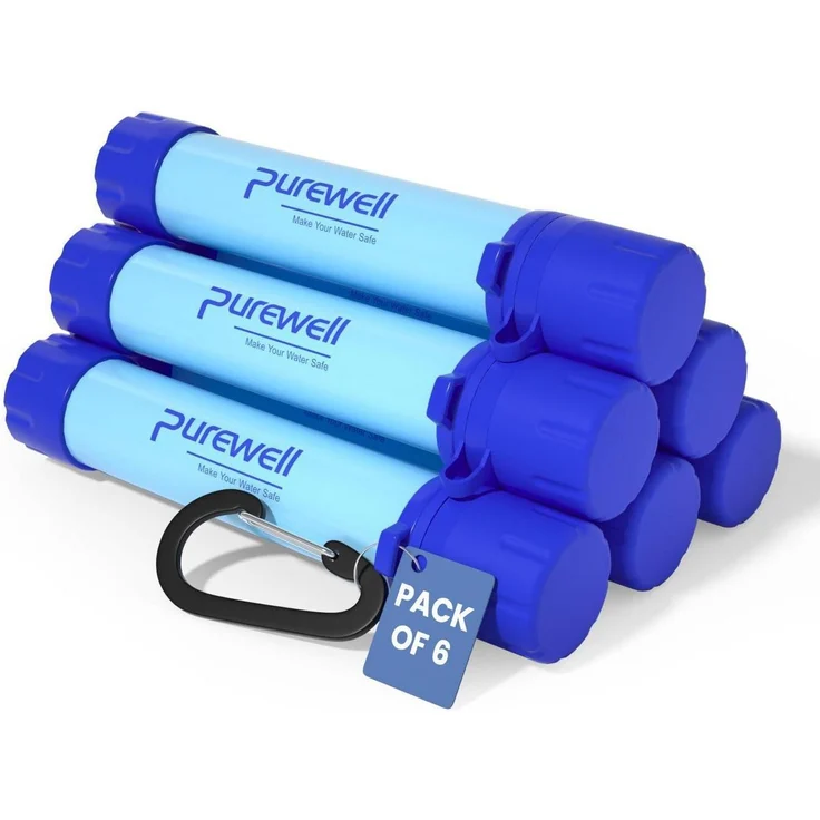 Purewell Trinkwasserfilter 0,01 μm Ultrafeinfilter, 1500 Liter Kapazität für Outdoor & Survival, BPA-freies Material